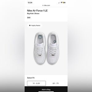 Nike Air Force 1 LE
Big Kids' Shoes
4Y